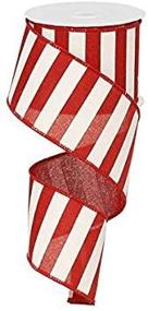 img 1 attached to Red Horizontal Stripe Wired Edge Ribbon - 10 Yards, 2.5 inches