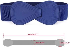 img 2 attached to 👗 Allegra Interlock 8 Shaped Leather Elastic Women's Belt Accessories: A Perfect Addition to Your Wardrobe