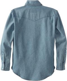 img 1 attached to Wrangler X Large Boys' Clothing: Sleeve Western Chambray Tops, Tees & Shirts