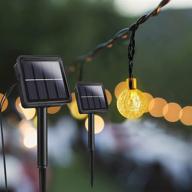 ✨ solar powered string lights outdoor garden [2pack] - 40 feet 105 led, waterproof fairy patio lights for yard porch wedding party - 8 combinations - warm white logo
