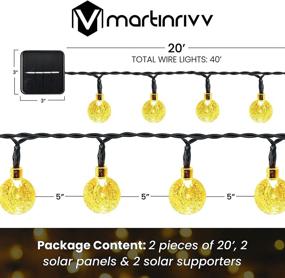 img 3 attached to ✨ Solar Powered String Lights Outdoor Garden [2PACK] - 40 Feet 105 LED, Waterproof Fairy Patio Lights for Yard Porch Wedding Party - 8 Combinations - Warm White