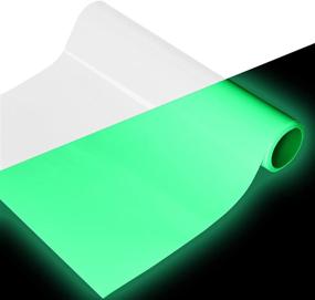 img 4 attached to 🌟 Glow in The Dark Iron on Vinyl Roll - 12"x 6ft PU HTV Luminous Fluorescent Vinyl for T-Shirts (White to Olivine)