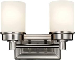 img 4 attached to 💡 MOTINI Brushed Nickel 2-Light Bathroom Vanity Fixture: Tube Frosted Glass Wall Sconce Lighting for Modern Bathroom Décor