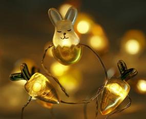 img 2 attached to 🐇 SR VISION Easter Decoration Lights: 10FT 40LEDs Rabbit Carrot Festive String Lights Spring Bunny Fairy Decor with Remote - Perfect for Indoor Outdoor Home Bedroom Seasonal Decor