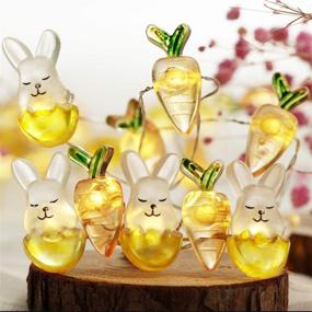 img 4 attached to 🐇 SR VISION Easter Decoration Lights: 10FT 40LEDs Rabbit Carrot Festive String Lights Spring Bunny Fairy Decor with Remote - Perfect for Indoor Outdoor Home Bedroom Seasonal Decor