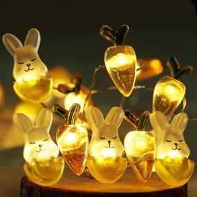 img 3 attached to 🐇 SR VISION Easter Decoration Lights: 10FT 40LEDs Rabbit Carrot Festive String Lights Spring Bunny Fairy Decor with Remote - Perfect for Indoor Outdoor Home Bedroom Seasonal Decor