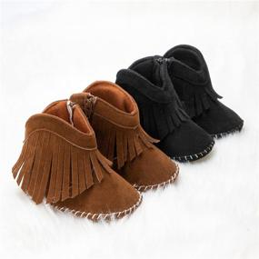 img 3 attached to 🤠 Non-Slip Toddler Moccasins by Meckior - Perfect for Little Cowboys