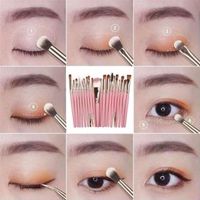 img 2 attached to 💄 Professional Makeup Brush Set – 20Pcs Synthetic Tools for Foundation, Powder, Blush, Shadow, Concealers, Eye Cosmetics – Beginner Friendly Full Set (Pink+Gold)