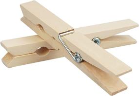 img 2 attached to 👕 Yarlung 150 Pack Wooden Clothespins: 4 Inch Natural Wood Clamps for Hanging Clothing, Crafts, Gifts, and Home Decorations