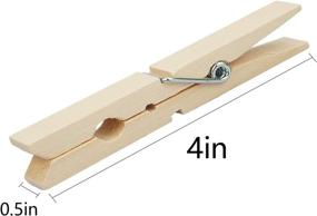 img 3 attached to 👕 Yarlung 150 Pack Wooden Clothespins: 4 Inch Natural Wood Clamps for Hanging Clothing, Crafts, Gifts, and Home Decorations