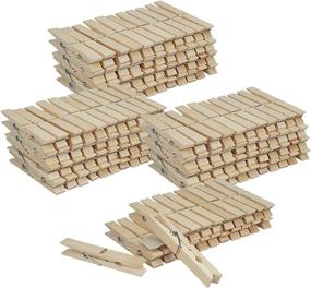 img 1 attached to 👕 Yarlung 150 Pack Wooden Clothespins: 4 Inch Natural Wood Clamps for Hanging Clothing, Crafts, Gifts, and Home Decorations