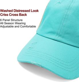 img 2 attached to 🧢 Sparkling Distressed Mesh Girls Baseball Cap: Criss Cross Ponytail Hat for Kids - Perfect for High Messy Bun