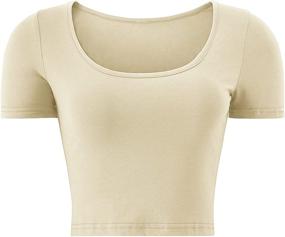 img 4 attached to 👚 KLOTHO Lightweight Crop Tops: Perfect Slim Fit Workout Shirts for Women and Teen Girls