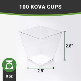 img 1 attached to Restaurantware 8 Ounce Square Mini Dessert Cups - 100 Disposable & Recyclable Clear Plastic Cups for Appetizers or Desserts