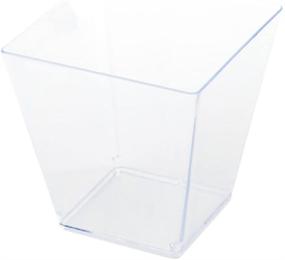 img 3 attached to Restaurantware 8 Ounce Square Mini Dessert Cups - 100 Disposable & Recyclable Clear Plastic Cups for Appetizers or Desserts