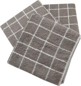 img 2 attached to 🔍 100% Cotton Terry Kitchen Dish Towel Set - Ultra-Soft Absorbent Tea Towels for Drying Dishes - Pack of 3, Thick Hand Towels - Grey, 13 Inch x 28 Inch