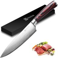🔪 paudin n1 8 inch chef knife - premium german high carbon stainless steel kitchen knife, sharp and professional meat knife with ergonomic handle, perfect for family & restaurant - includes gift box logo