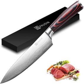 img 4 attached to 🔪 PAUDIN N1 8 inch Chef Knife - Premium German High Carbon Stainless Steel Kitchen Knife, Sharp and Professional Meat Knife with Ergonomic Handle, perfect for Family & Restaurant - Includes Gift Box