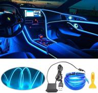 🚗 led interior car lights, ledcare – el wire strip lighting with usb- powered glowing neon effect, strobe feature, and sewing edge for ambiance in cars, gardens, and decorations – (5m/16.5ft, blue) logo