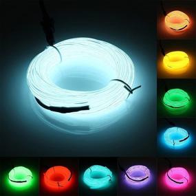 img 2 attached to 🚗 LED Interior Car Lights, LEDCARE – EL Wire Strip Lighting with USB- Powered Glowing Neon Effect, Strobe Feature, and Sewing Edge for Ambiance in Cars, Gardens, and Decorations – (5M/16.5FT, Blue)