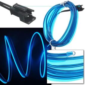 img 1 attached to 🚗 LED Interior Car Lights, LEDCARE – EL Wire Strip Lighting with USB- Powered Glowing Neon Effect, Strobe Feature, and Sewing Edge for Ambiance in Cars, Gardens, and Decorations – (5M/16.5FT, Blue)