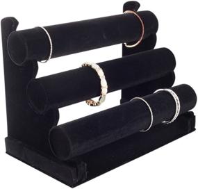img 4 attached to 📿 Plixio Velvet Bracelet Holder - Three Tier Bracelet Stand for Jewelry Organization and Display