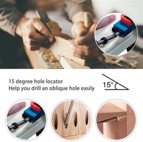 img 4 attached to 🔩 14-Piece Pocket Hole Jig Kit with 15-Degree Inclined Hole and Drive Adapters for Woodworking Angle Drilling Holes and Carpentry Locator Jig