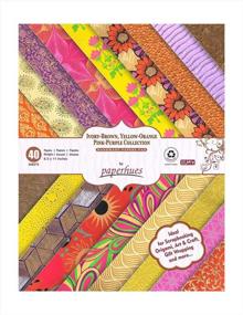 img 4 attached to 🎨 Vibrant Paperhues Pink-Yellow-Brown Decorative Handmade Scrapbook Papers Collection 8.5x11" Pad, 40 Sheets for All Your Crafting Needs