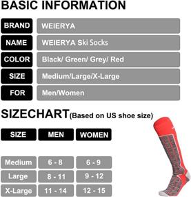 img 1 attached to 🧦 Warm and Durable Ski Socks for Winter Sports - WEIERYA Men Women 2 Pairs