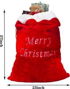 img 2 attached to Luxury Oversized Velvet Santas Drawstring