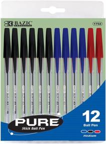 img 1 attached to BAZIC Pure Assorted Color Stick Pen (12/Pack)