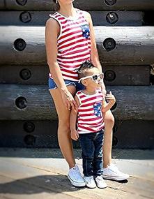 img 2 attached to New 4th of July Mommy and Me American Flag Striped Stars Tank Tops Cami Vests Sleeveless Shirts