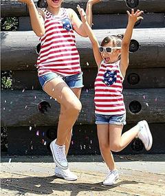 img 3 attached to New 4th of July Mommy and Me American Flag Striped Stars Tank Tops Cami Vests Sleeveless Shirts