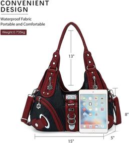 img 2 attached to Angelkiss Handbags: Multi-Compartment Shoulder Bags, Wallets and Satchels with Zippers