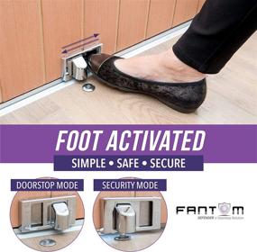 img 1 attached to 🔒 The Fantom Defender: Ultimate Door Security Device - Protect Your Home and Office with the Innovative Magnetic Sliding System and Door Stopper for Unprecedented Safety and Burglar Defense, Satin Finish