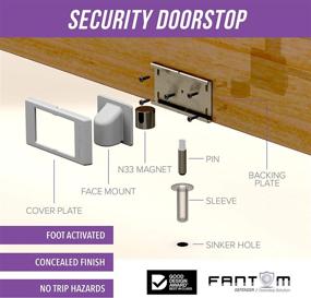 img 3 attached to 🔒 The Fantom Defender: Ultimate Door Security Device - Protect Your Home and Office with the Innovative Magnetic Sliding System and Door Stopper for Unprecedented Safety and Burglar Defense, Satin Finish