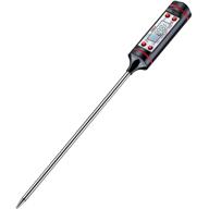 🌡️ long probe meat thermometer - instant read cooking thermometer with lcd screen, hold function for kitchen food, smoker, grill, bbq, meat, candy, milk, water logo