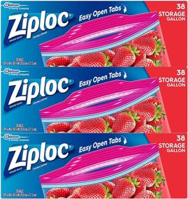 img 4 attached to 🔒 Ziploc Storage Bags: Food, Sandwich, and Organization Solution - Smart Zipper Plus Seal, Gallon Size, 38 Count x 3 Packs (114 Bags Total)
