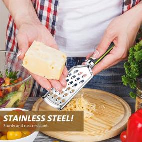 img 1 attached to 🧀 Cheese Grater Set: 5 Handheld Stainless Steel Grinders for Kitchen Food - Cheese, Chocolate, Fruit & Vegetable Multi-purpose Grater