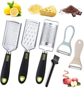 img 4 attached to 🧀 Cheese Grater Set: 5 Handheld Stainless Steel Grinders for Kitchen Food - Cheese, Chocolate, Fruit & Vegetable Multi-purpose Grater