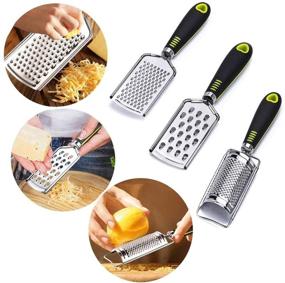 img 3 attached to 🧀 Cheese Grater Set: 5 Handheld Stainless Steel Grinders for Kitchen Food - Cheese, Chocolate, Fruit & Vegetable Multi-purpose Grater