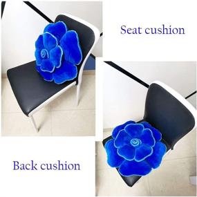 img 2 attached to 🌸 Blue Flower Pillows, Adorable Floor Pillows, Luxurious Rose Cushions, Comfortable Pillows, Medium 19.7" Diameter