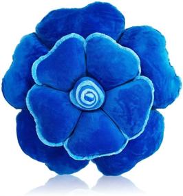 img 4 attached to 🌸 Blue Flower Pillows, Adorable Floor Pillows, Luxurious Rose Cushions, Comfortable Pillows, Medium 19.7" Diameter