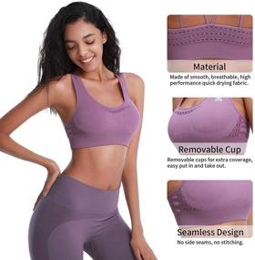 img 1 attached to 🏋️ Seamless Yoga Bra - Zum Gali Gali Sports Bra, Unique Fabric Athletic Bra for Running, Gym, Workout, and Fitness Tank Tops