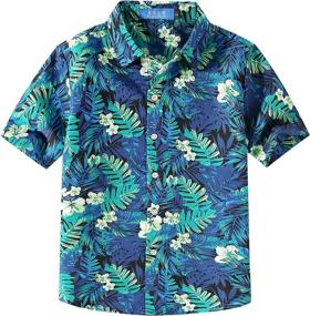 img 4 attached to Boys' Casual Hawaiian Clothing: SSLR Printed Button Tops, Tees & Shirts