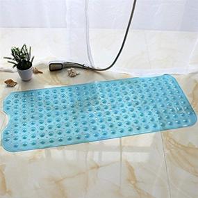 img 4 attached to 🛁 Eanpet Extra-Long Bath Mat for Tub - Anti-Slip Kids Shower Mat - Large Tub Shower Mats - Machine Washable (39" L x 16" W, Clear Blue)