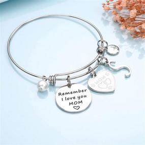 img 1 attached to 💖 Personalized Ursteel Initial Charm Bracelets: Memorabilia of Love from Daughters for Mom's Birthday, Mother's Day, or Valentine's - Gifts That Express 'Remember I Love You, Mom'