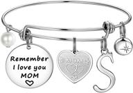 💖 personalized ursteel initial charm bracelets: memorabilia of love from daughters for mom's birthday, mother's day, or valentine's - gifts that express 'remember i love you, mom' logo