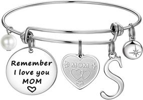 img 4 attached to 💖 Personalized Ursteel Initial Charm Bracelets: Memorabilia of Love from Daughters for Mom's Birthday, Mother's Day, or Valentine's - Gifts That Express 'Remember I Love You, Mom'