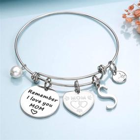 img 2 attached to 💖 Personalized Ursteel Initial Charm Bracelets: Memorabilia of Love from Daughters for Mom's Birthday, Mother's Day, or Valentine's - Gifts That Express 'Remember I Love You, Mom'